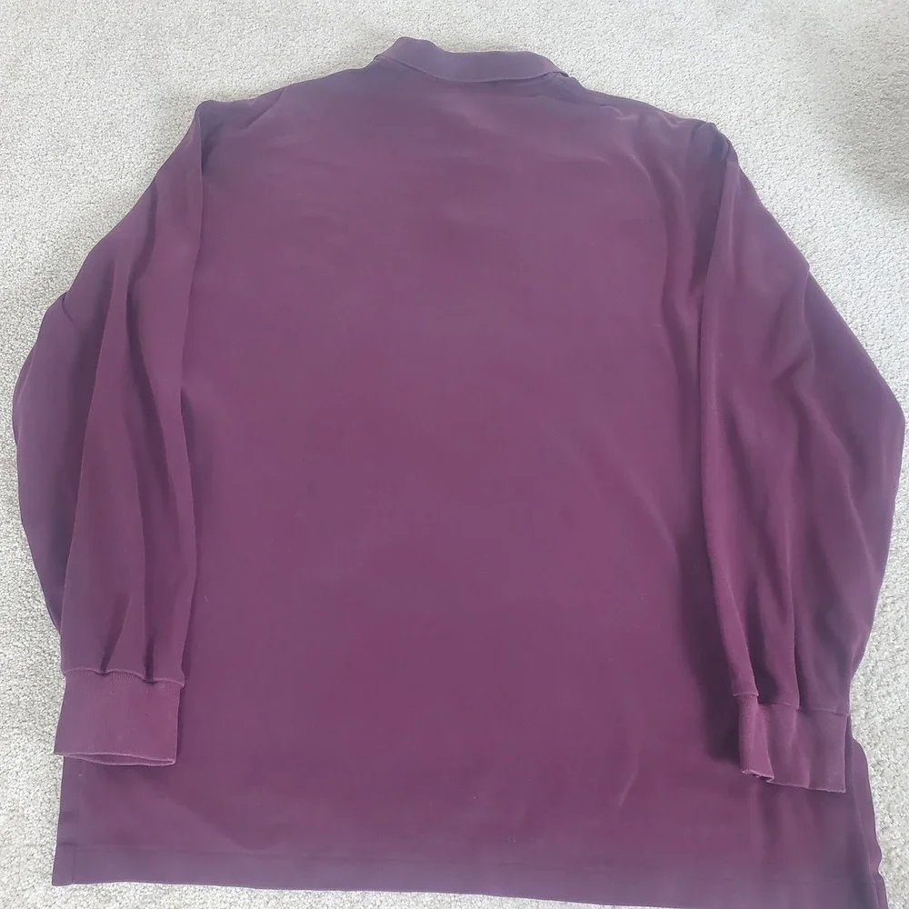 Polo Ralph Lauren Men's Knit Pullover SZ L Burgundy 1/4 Zip Long Sleeve SEE COND